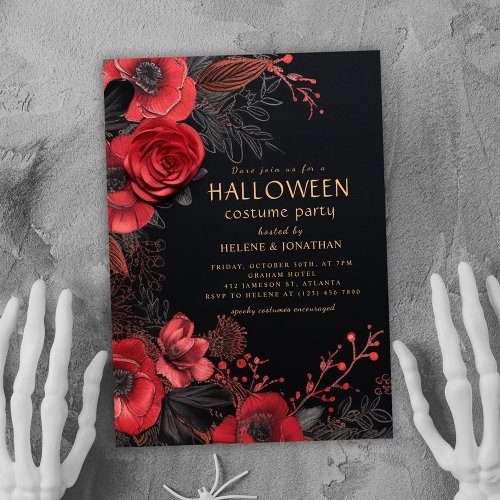 Dark Gothic Adult Halloween Costume Party Invitation