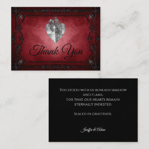 Dark Gothic Alternative Halloween wedding Note Card
