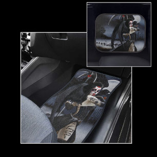Dark Gothic Angel Death Sugar Skull Fantasy Car Floor Mat