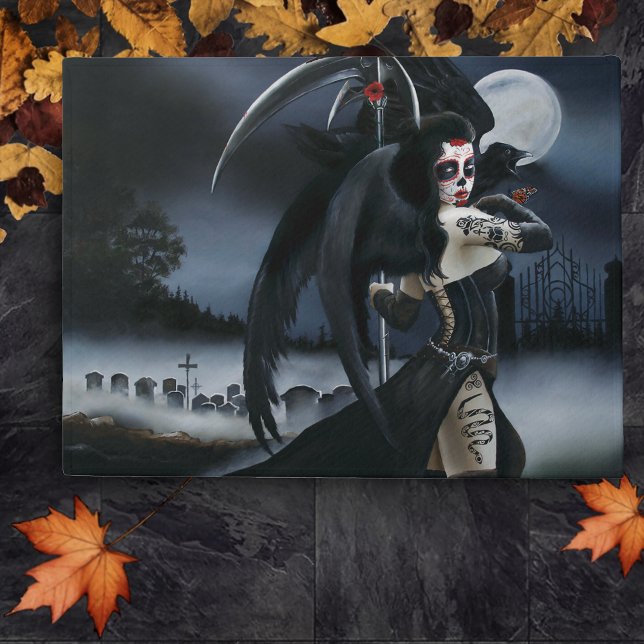 Dark Gothic Angel Death Sugar Skull Fantasy Doormat (Creator Uploaded)