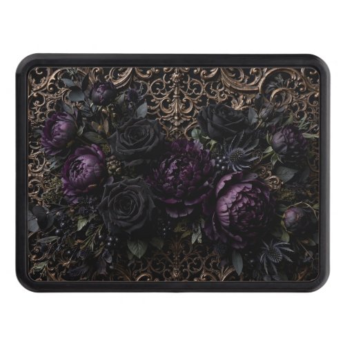 Dark Gothic Baroque Black Roses Placemat Hitch Cover