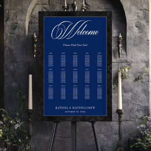 Dark Gothic Black Floral Satin Damask Blue Seating Foam Board