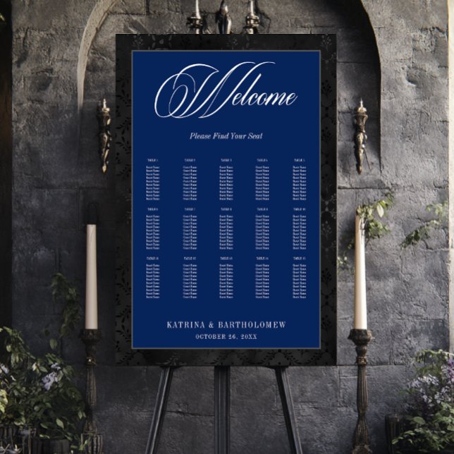 Dark Gothic Black Floral Satin Damask Blue Seating Foam Board (Dark Gothic Black Floral Satin Damask Blue Seating Foam Board)