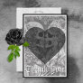 Dark Gothic Black & White Skeleton Couple Wedding Thank You Card