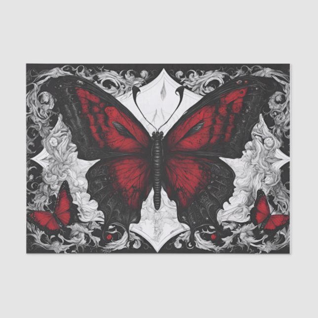 Dark Gothic Butterfly Decoupage Tissue Paper (Front)