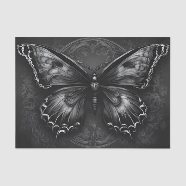 Dark Gothic Butterfly Decoupage Tissue Paper (Front)