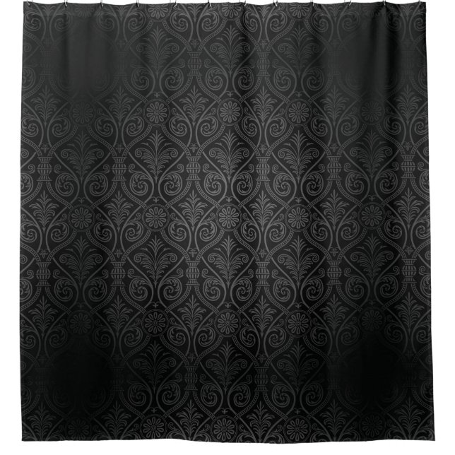 Dark Gothic Damask Shower Curtain (Front)