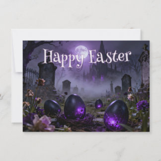 Dark Gothic Easter Scene with Glowing Eggs