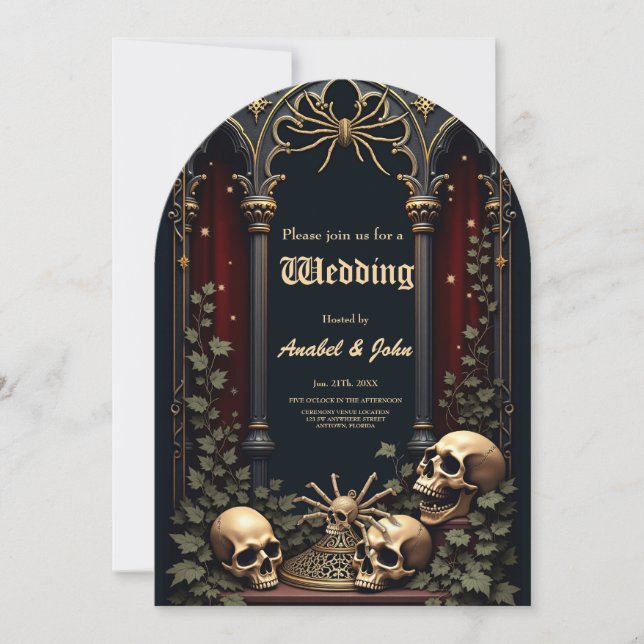 Dark Gothic Elegance.  Invitation (Front)