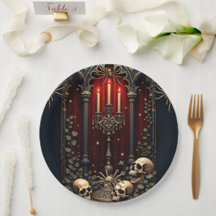 Dark Gothic Elegance. Stunning archway Paper Plates
