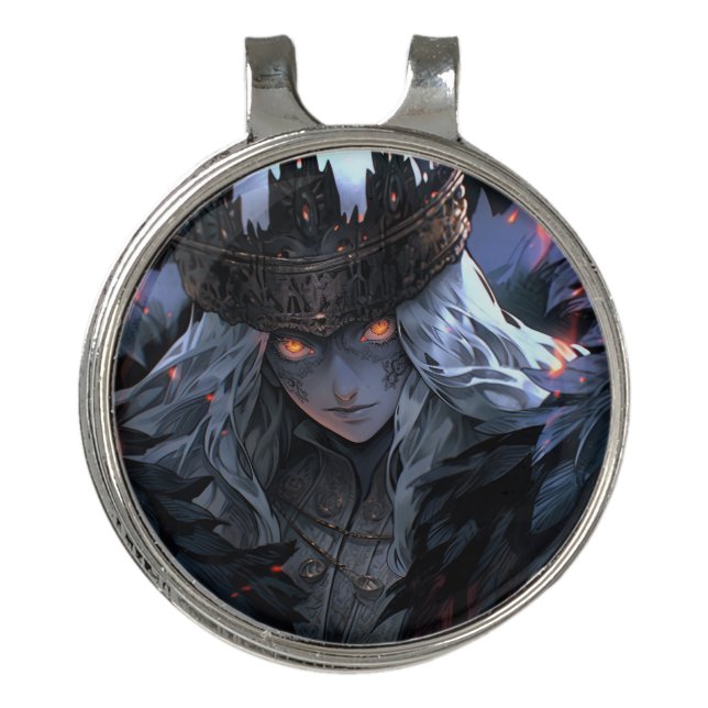 Dark Gothic Fantasy Anime Golf Hat Clip (Front)