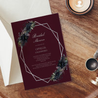 Dark Gothic Floral Geometric Wedding Bridal Shower