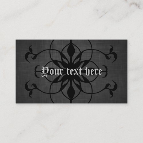 Dark Gothic flower business cards to personalize
