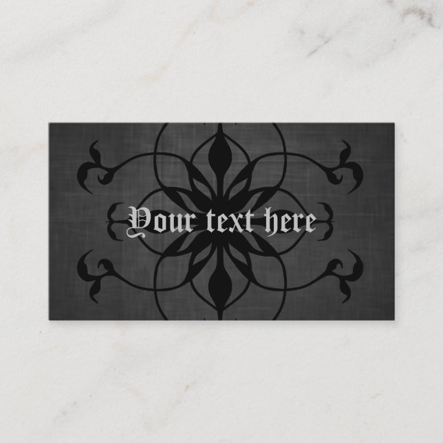Dark Gothic flower business cards to personalize (Front)