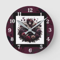 Dark Gothic Forest Fairy Floral Roses Burgundy
