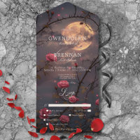 Dark Gothic Full Moon & Blood Red Roses Dinner