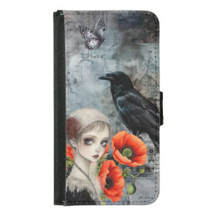 Dark Gothic Girl Vintage Abstract Art Collage Samsung Galaxy S5 Wallet Case