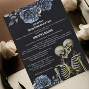 Dark Gothic Halloween Couple Shower Invitation