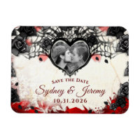 Dark Gothic Halloween PHOTO Save the Date Magnet