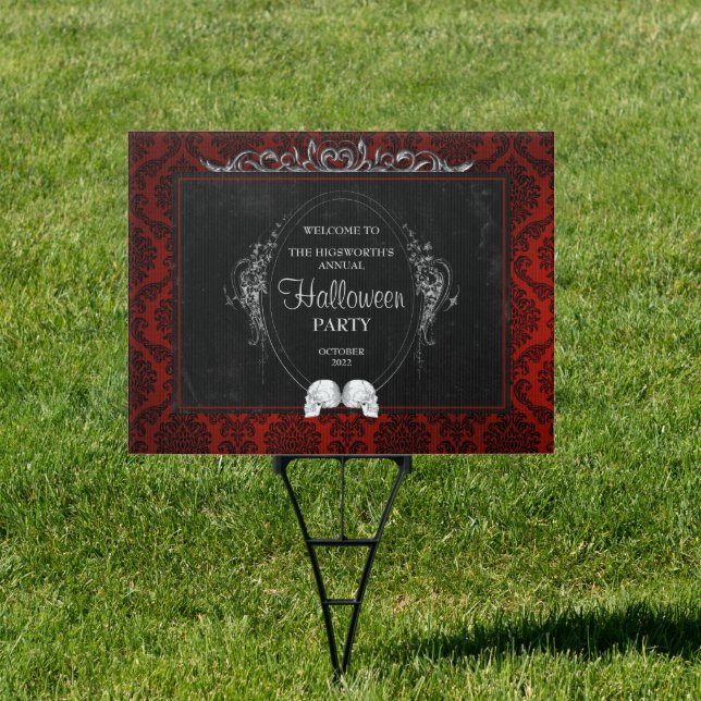 Dark Gothic Halloween Skulls  Sign (Insitu)