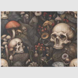Dark gothic Halloween skulls tissue decoupage Paper
