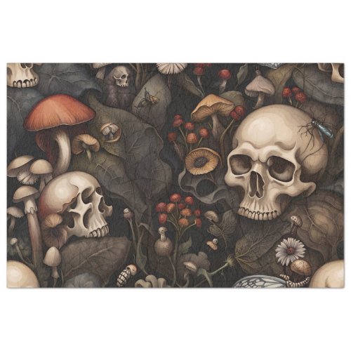 Dark gothic Halloween skulls tissue decoupage  Tissue Paper