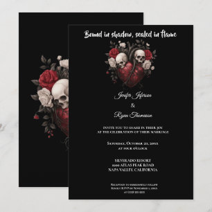 Dark Gothic Halloween wedding invitation