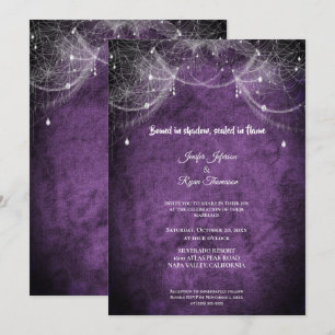 Dark Gothic Halloween wedding Invitation