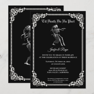 Dark Gothic Halloween wedding Invitation