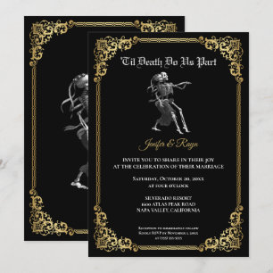Dark Gothic Halloween wedding Invitation