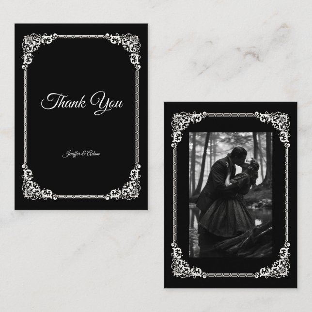 Dark Gothic Halloween wedding Note Card (Front/Back)