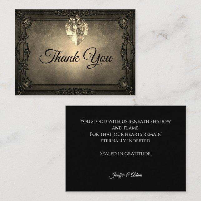 Dark Gothic Halloween wedding Note Card (Front/Back)