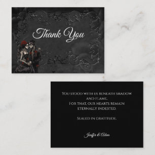 Dark Gothic Halloween wedding Note Card