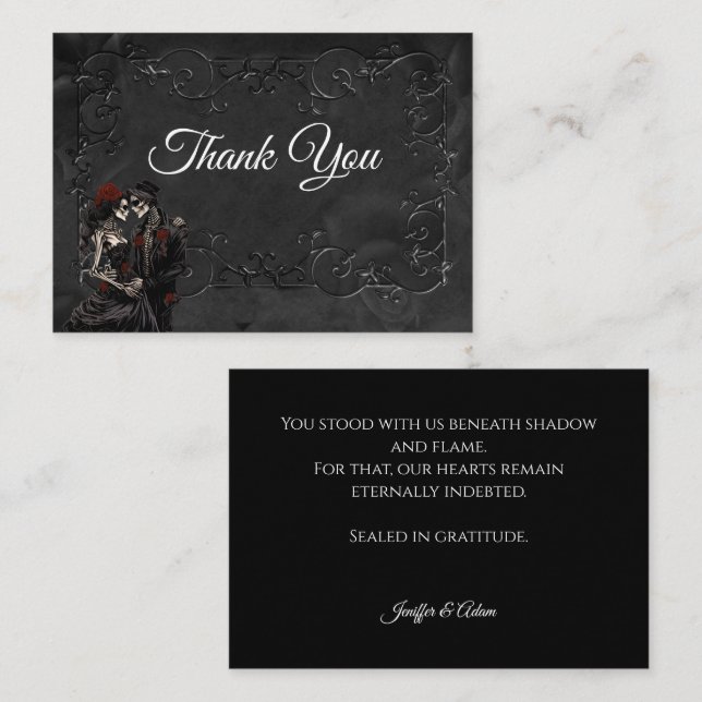 Dark Gothic Halloween wedding Note Card (Front/Back)