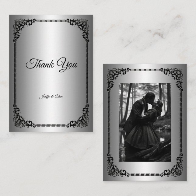 Dark Gothic Halloween wedding Note Card (Front/Back)