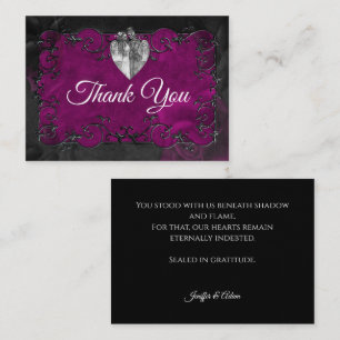 Dark Gothic Halloween wedding Note Card