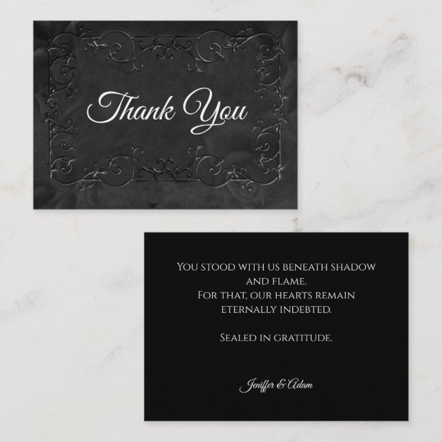 Dark Gothic Halloween wedding Note Card (Front/Back)