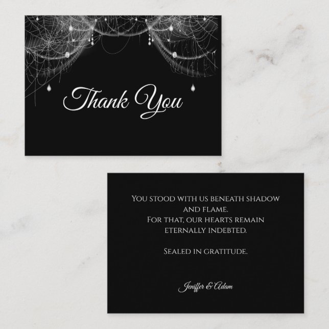Dark Gothic Halloween wedding Note Card (Front/Back)