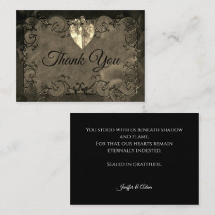 Dark Gothic Halloween wedding Note Card