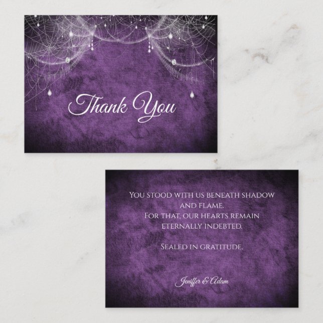 Dark Gothic Halloween wedding Note Card (Front/Back)