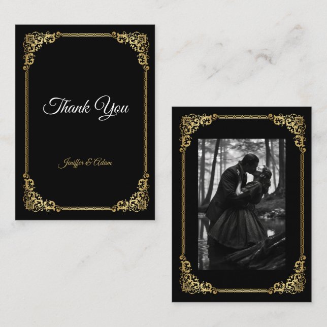 Dark Gothic Halloween wedding Note Card (Front/Back)