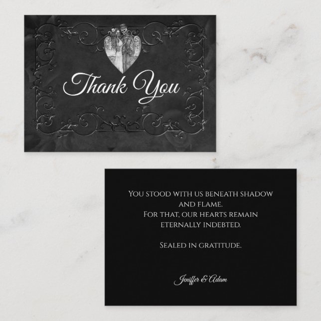 Dark Gothic Halloween wedding Note Card (Front/Back)