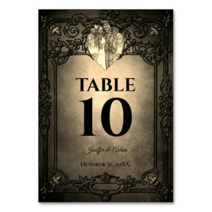 Dark Gothic Halloween Wedding Table Number