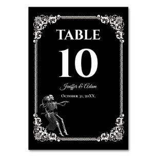 Dark Gothic Halloween Wedding Table number