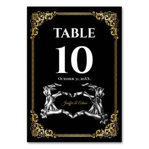 Dark Gothic Halloween Wedding Table number