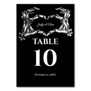 Dark Gothic Halloween Wedding Table number