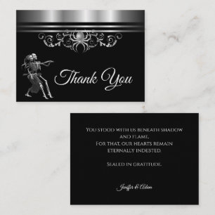 Dark Gothic Halloween wedding thank you Note Card