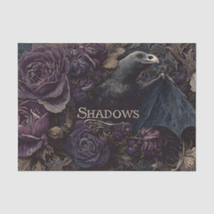 Dark Gothic Illustration of Bird-Bat Creature  Tissue Paper