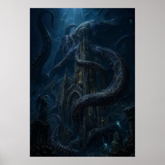 Dark Gothic Kraken Sea Monster Art Print