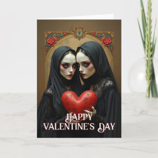 Dark Gothic Lovers with Crimson Heart Card